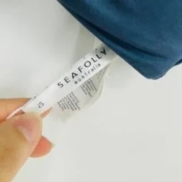 Seafolly Bikini Top 6 NWT Shine On Twist Halter Swim Navy Blue - Picture 4 of 5